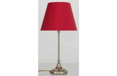 Collection Elspeth Antique Brass Table Lamp - Red
